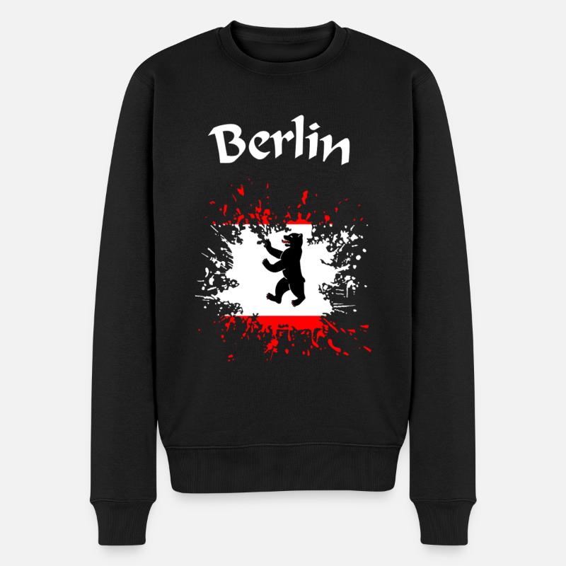 Berlin - Männer Premium Bio Pullover - Schwarz