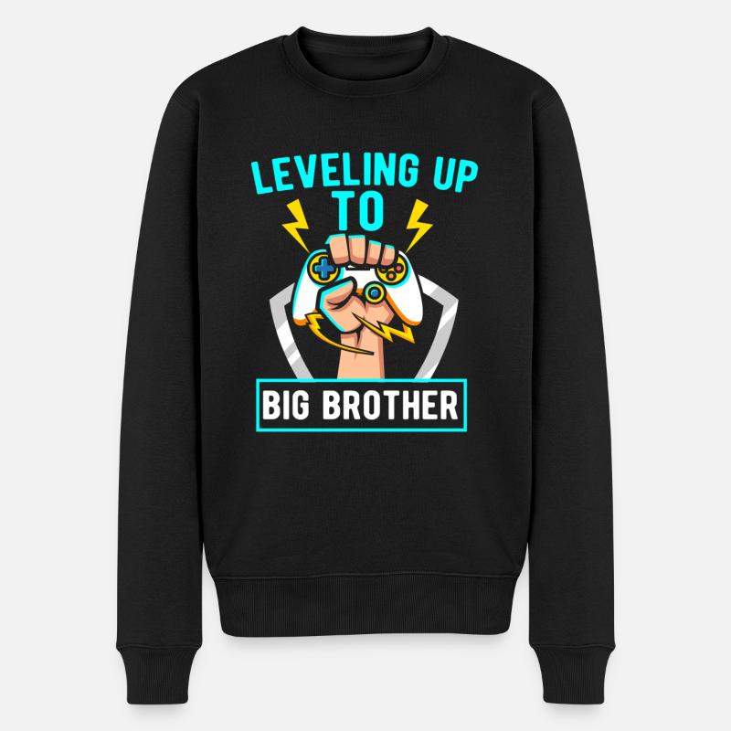 Leveling Up To Big Brother - Männer Premium Bio Pullover - Schwarz