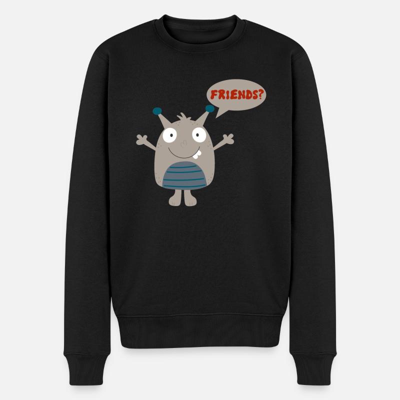 Freunde - Männer Premium Bio Pullover - Schwarz