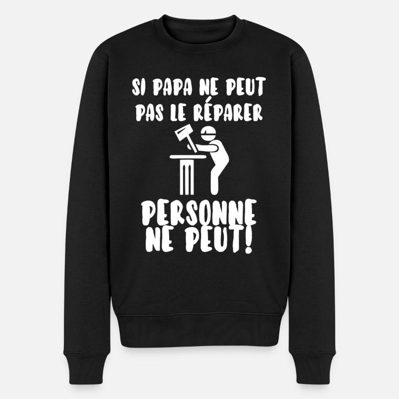 Papa bricoleur - Pull Premium bio Homme - noir