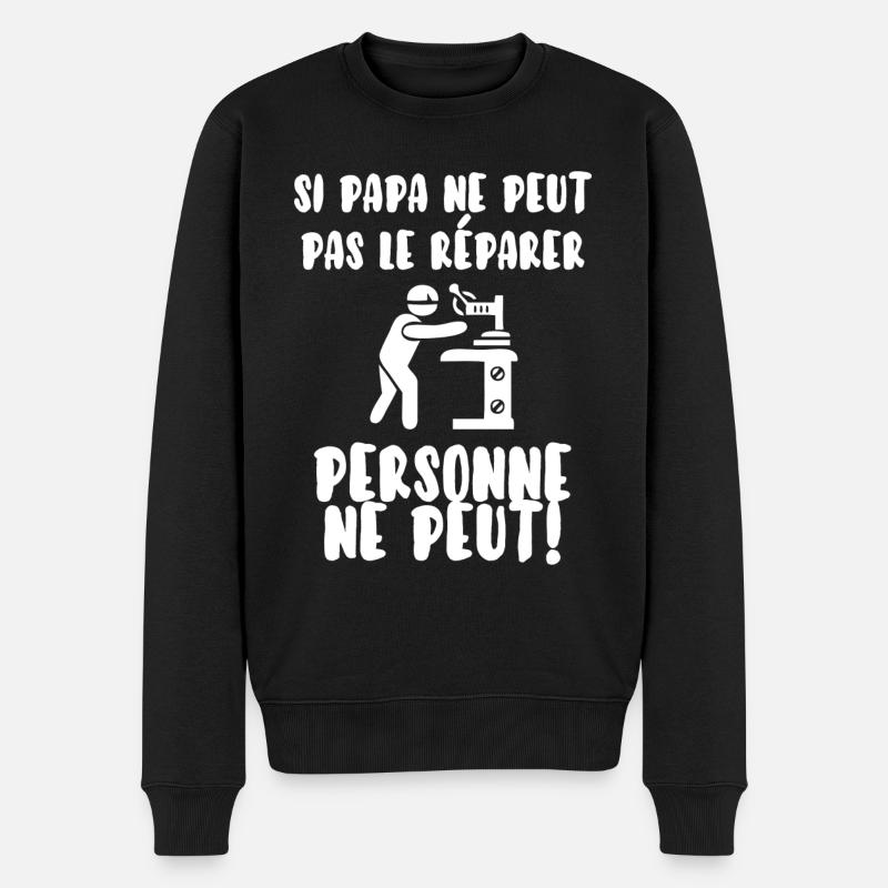 Papa bricoleur - Pull Premium bio Homme - noir