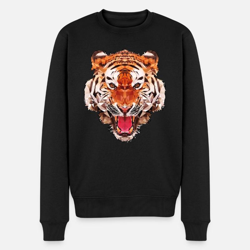 Conception de polygone de tigre - Pull Premium bio Homme - noir