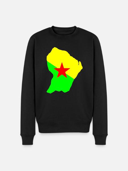 Map of French Guiana. - Men's Premium Organic Jumper - black