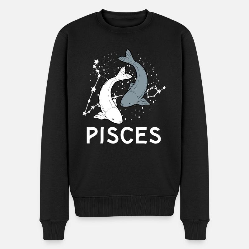 Signes du zodiaque Poissons - Pull Premium bio Homme - noir