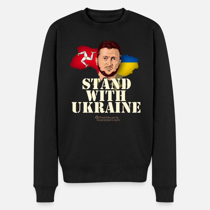 Ukraine Île de Man - Pull Premium bio Homme - noir
