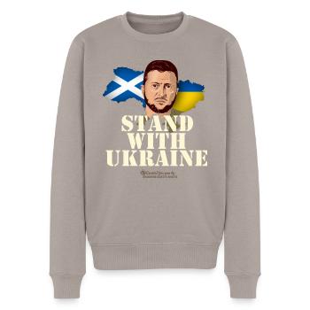 Ukraine Schottland Selenskyj - Männer Premium Bio Pullover - Taupe - Vorne - Nico (187cm)