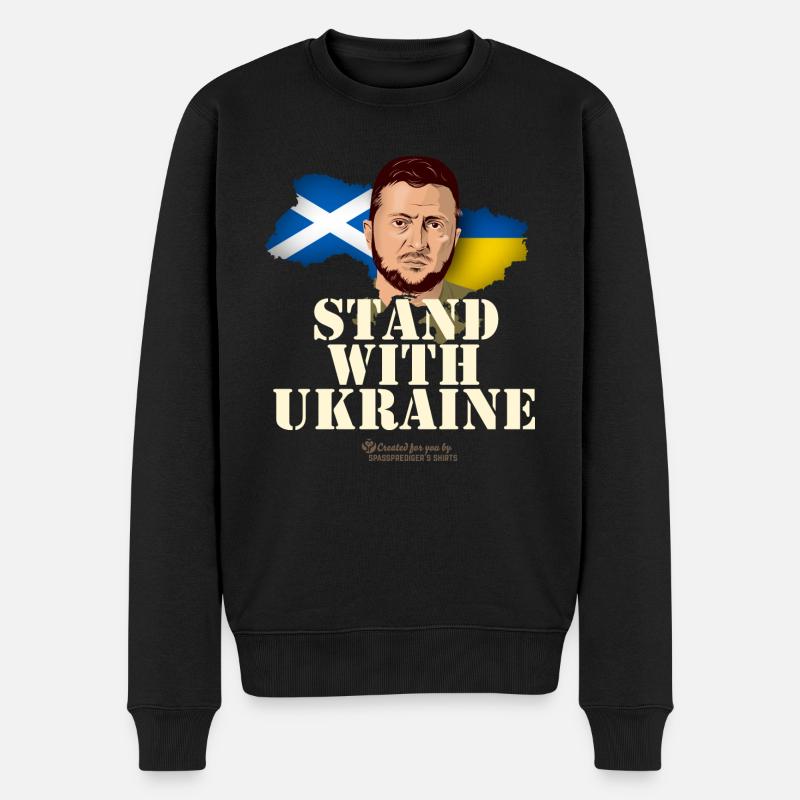 Ukraine Schottland Selenskyj - Männer Premium Bio Pullover - Schwarz