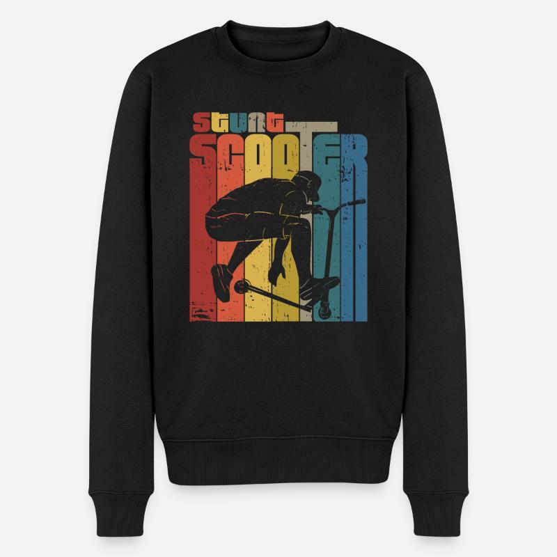scooter stunt - Männer Premium Bio Pullover - Schwarz