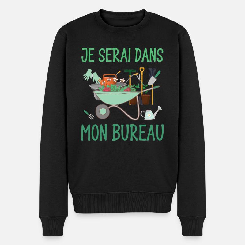 je serai dans mon bureau - Pull Premium bio Homme - noir
