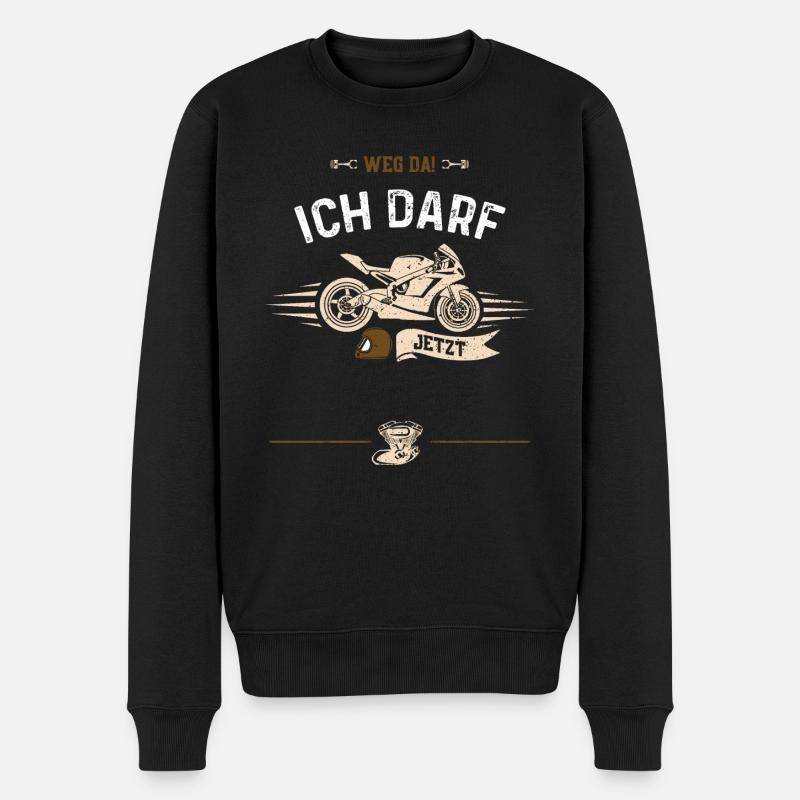 Weg da! Ich darf jetzt - Männer Premium Bio Pullover - Schwarz