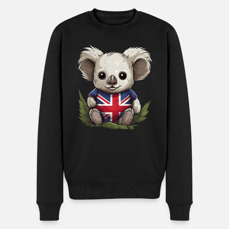 Australischer Koala - Männer Premium Bio Pullover - Schwarz