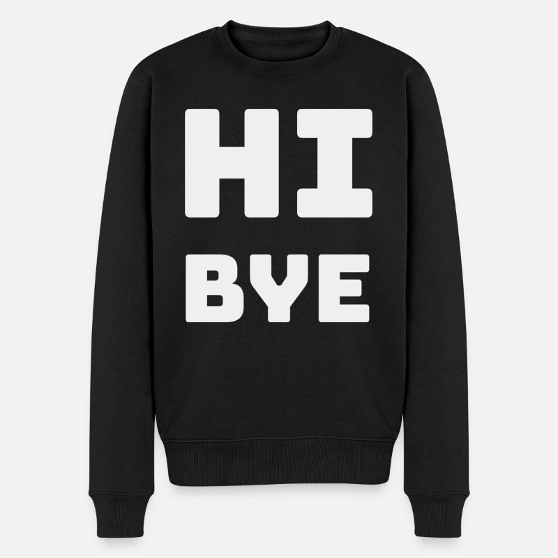 HALLO TSCHÜSS - Männer Premium Bio Pullover - Schwarz
