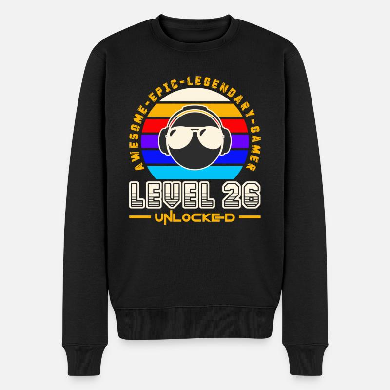 Stufe 26 - Männer Premium Bio Pullover - Schwarz