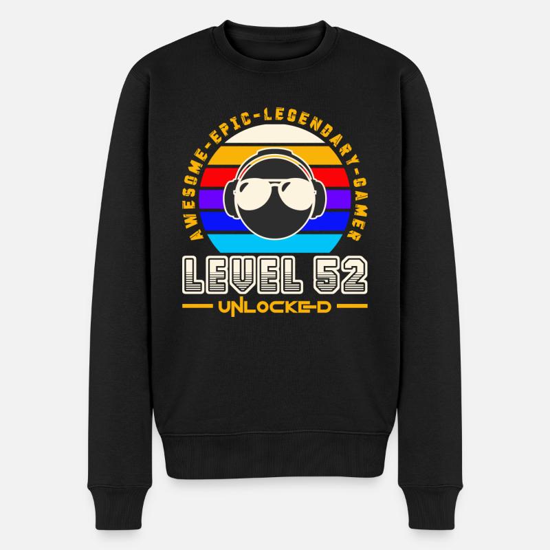 Stufe 52 - Männer Premium Bio Pullover - Schwarz
