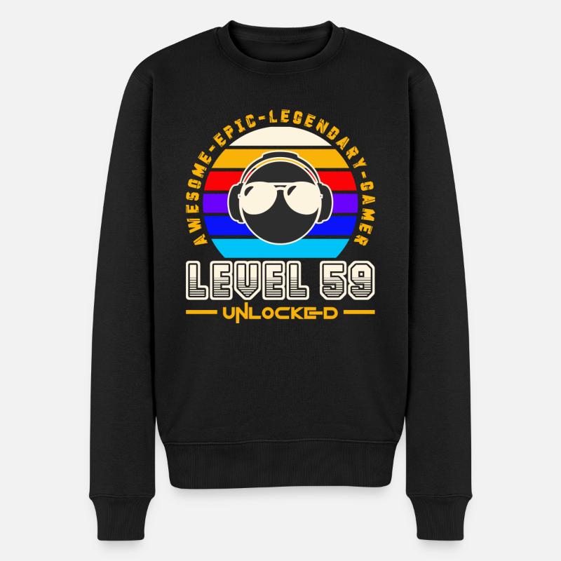 Stufe 59 - Männer Premium Bio Pullover - Schwarz