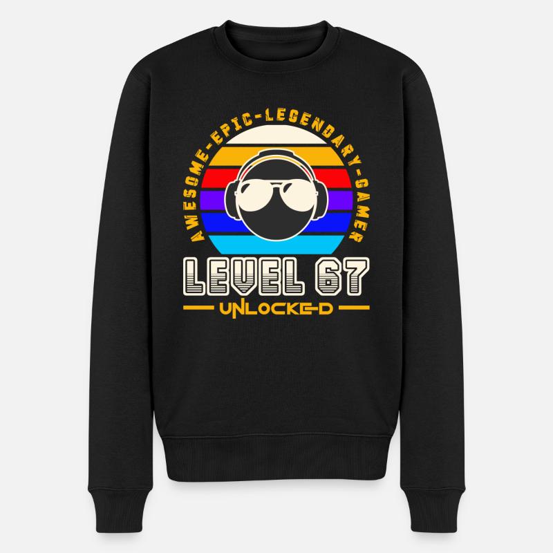 Stufe 67 - Männer Premium Bio Pullover - Schwarz