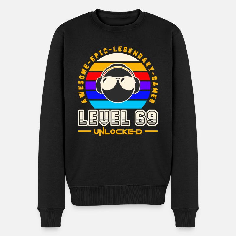 Stufe 69 - Männer Premium Bio Pullover - Schwarz