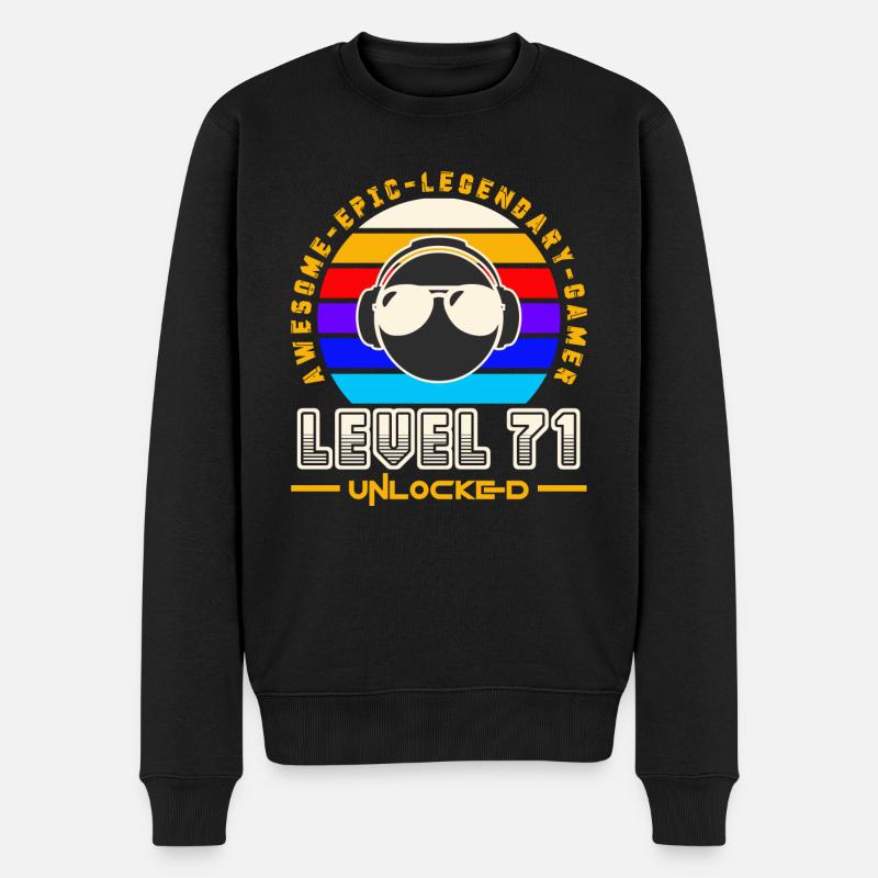 Stufe 71 - Männer Premium Bio Pullover - Schwarz