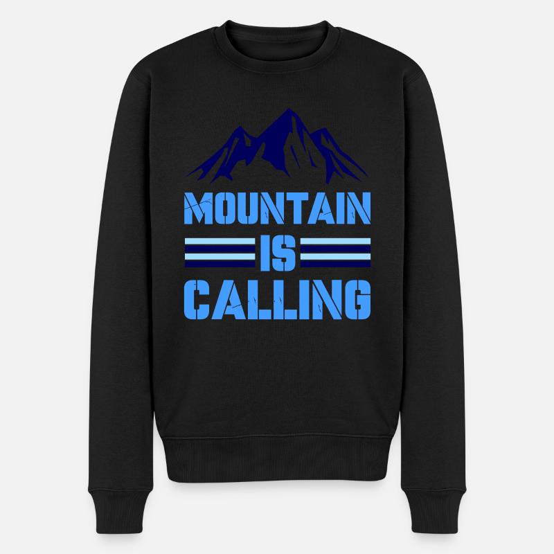 mountain adventure is calling - Männer Premium Bio Pullover - Schwarz