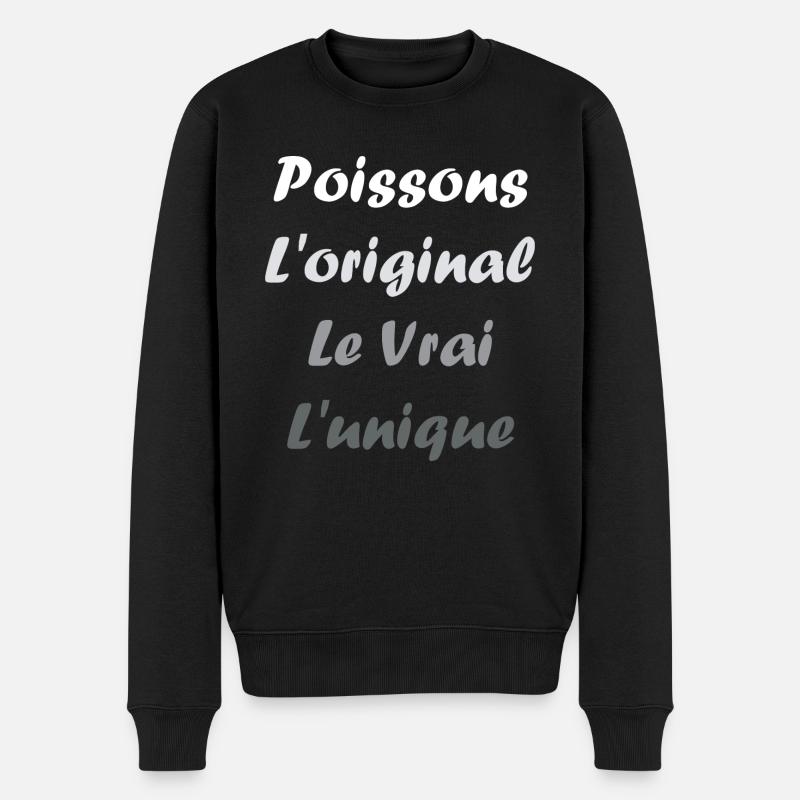 poissons - Pull Premium bio Homme - noir