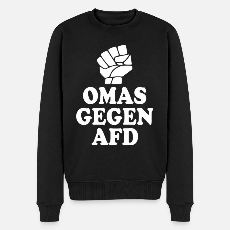 Omas gegen rechts - Männer Premium Bio Pullover - Schwarz