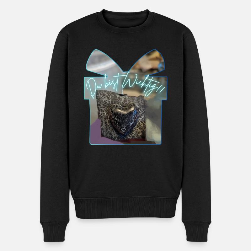 Du bist Wichtig - Männer Premium Bio Pullover - Schwarz