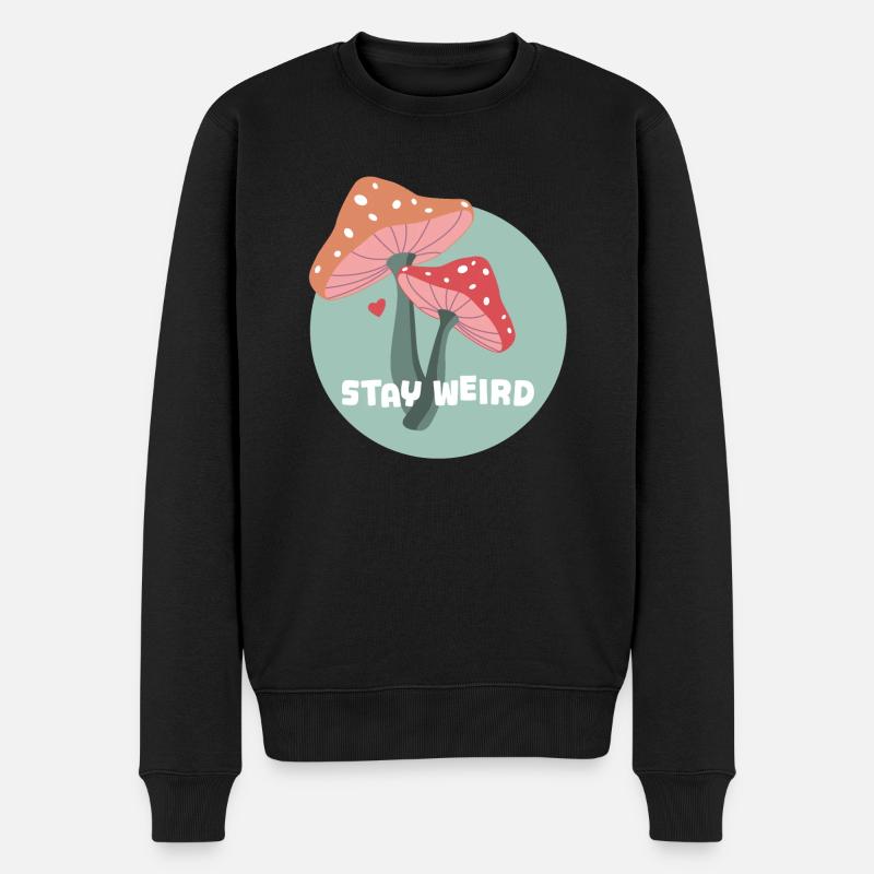 Restez bizarre champignons - Pull Premium bio Homme - noir