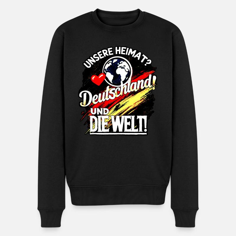 Unsere Heimat - Männer Premium Bio Pullover - Schwarz