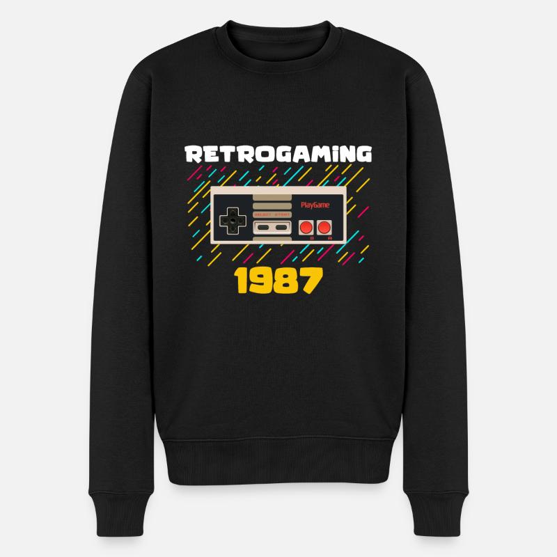 Retrogaming (Retrogaming) - Männer Premium Bio Pullover - Schwarz