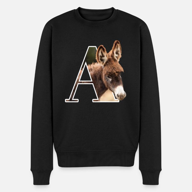 A Ane alphabet animal - Männer Premium Bio Pullover - Schwarz