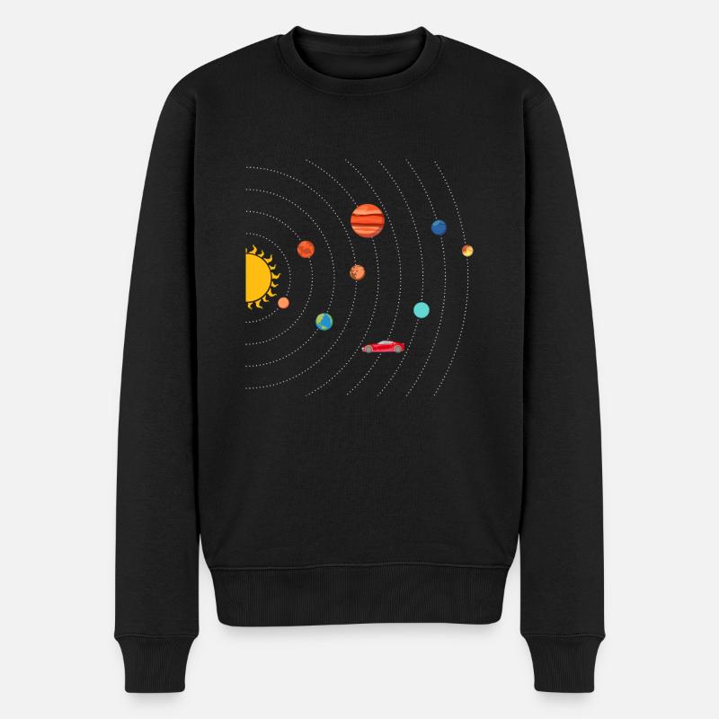 Tesla in Space Solar System SpaceX - Männer Premium Bio Pullover - Schwarz