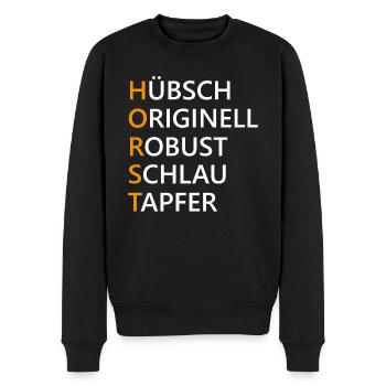 Horst Name Geschenk - Männer Premium Bio Pullover - Schwarz - Vorne - Nico (187cm)