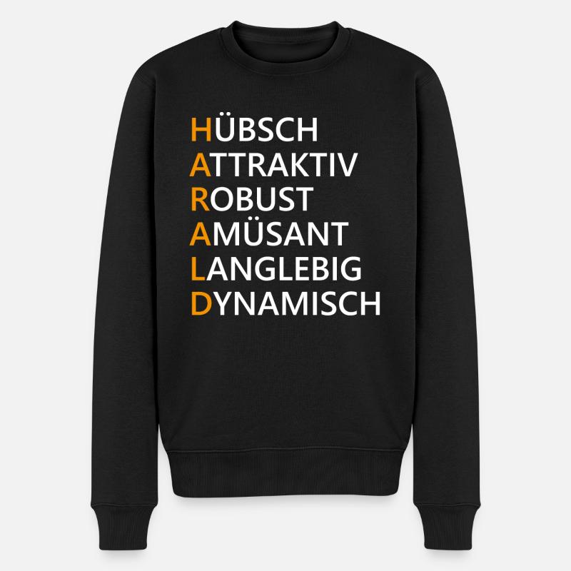 Harald Name Geschenk - Männer Premium Bio Pullover - Schwarz