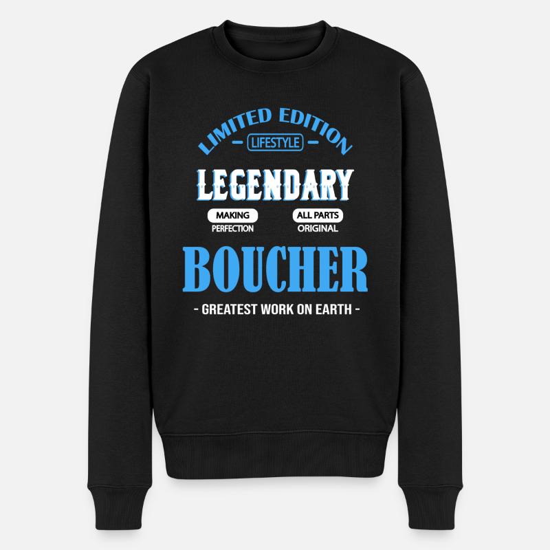 BOUCHER - Pull Premium bio Homme - noir
