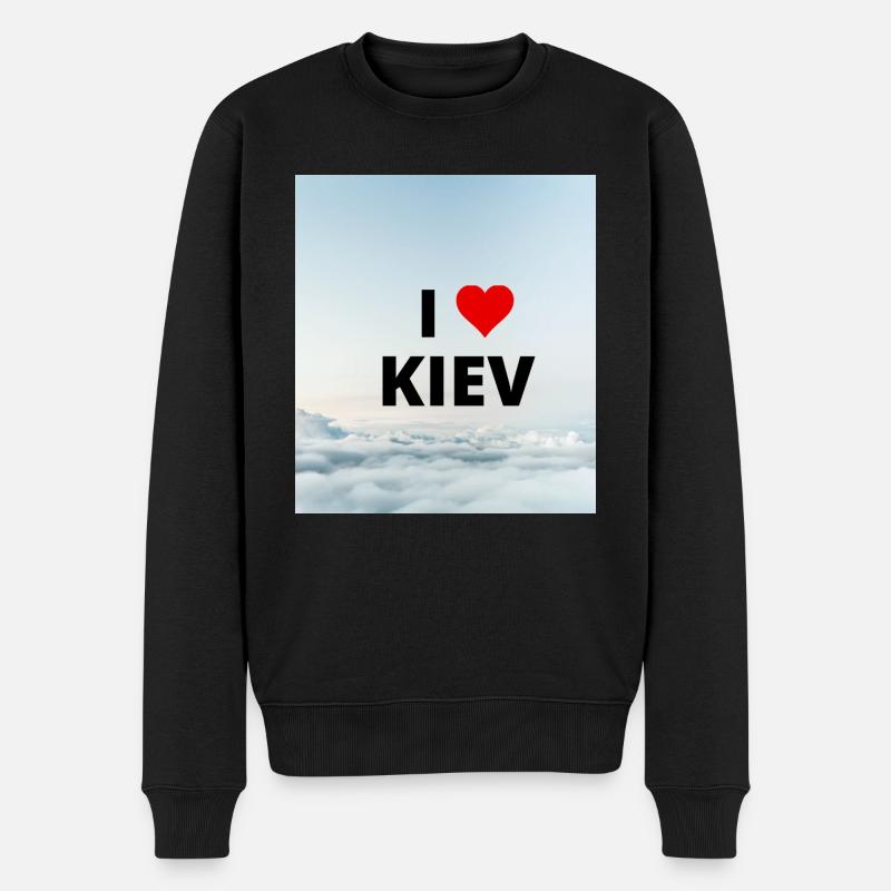 ICH LIEBE KIEW - Männer Premium Bio Pullover - Schwarz