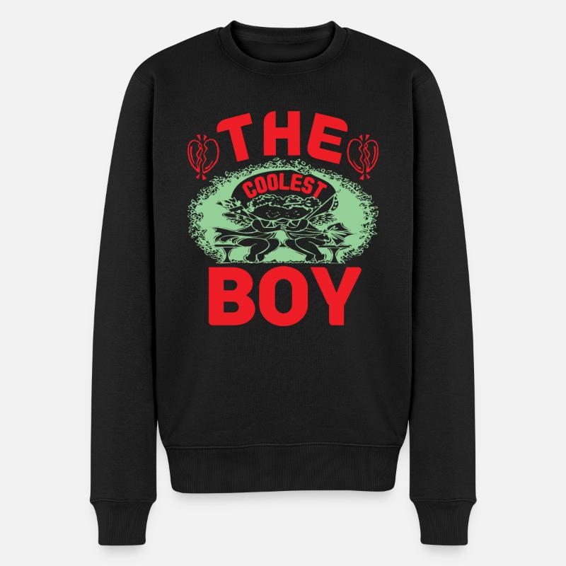 DER COOLSTE JUNGE LUSTIG - Männer Premium Bio Pullover - Schwarz