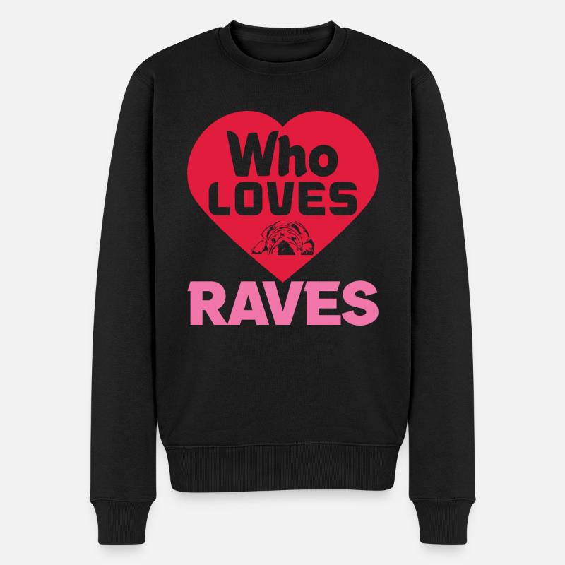 QUI AIME LES RAVES DRÔLES - Pull Premium bio Homme - noir