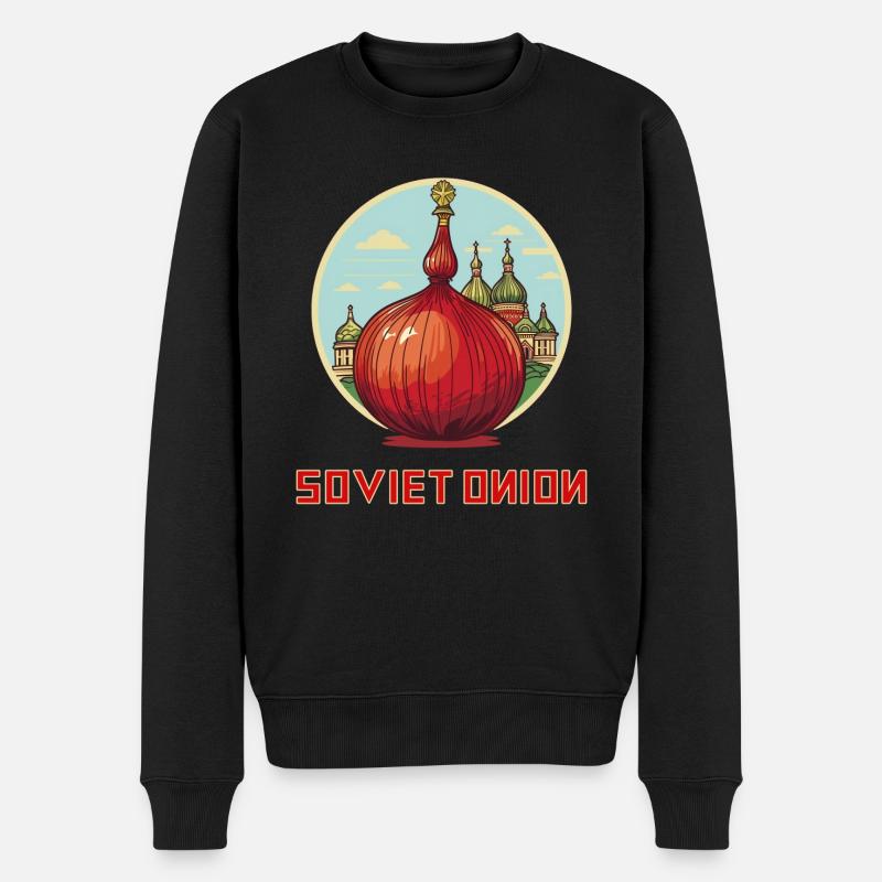 Sowjetische Zwiebel - Männer Premium Bio Pullover - Schwarz