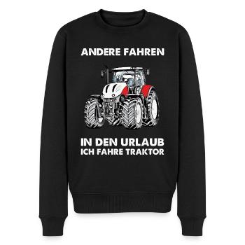 Traktor Treckerfahrer Traktoren Spruch - Männer Premium Bio Pullover - Schwarz - Vorne - Nico (187cm)