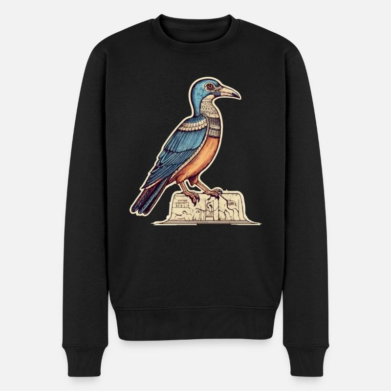 Ägyptischer Ibis - Männer Premium Bio Pullover - Schwarz