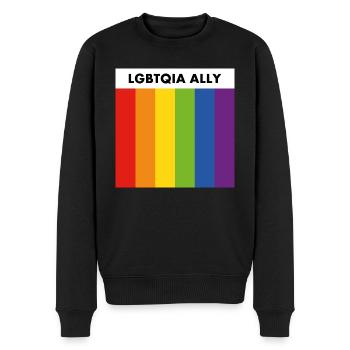 LGBTQIA-Verbündeter Regenbogen-Pride-Flagge - Männer Premium Bio Pullover - Schwarz - Vorne - Nico (187cm)