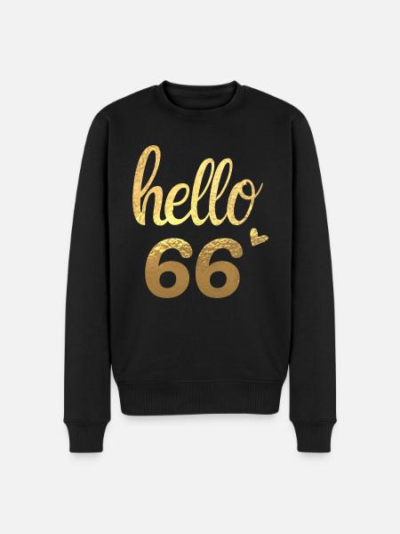 Hello 66 gold - Men's Premium Organic Jumper - black