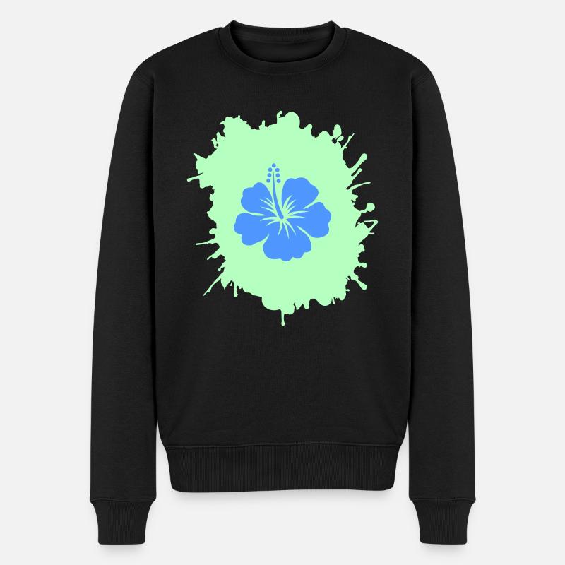 hibiskus klecks - Männer Premium Bio Pullover - Schwarz