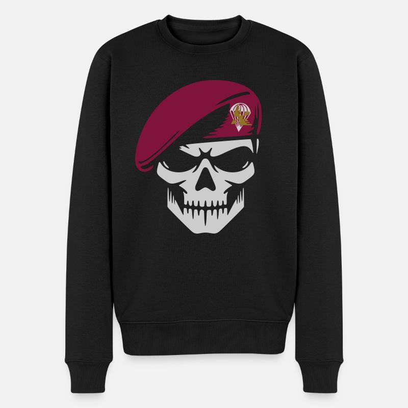 Fallschirmjäger - Männer Premium Bio Pullover - Schwarz