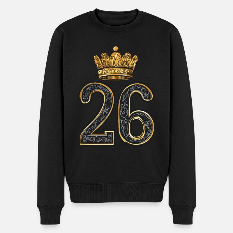 26 Zahl Krone - Männer Premium Bio Pullover - Schwarz