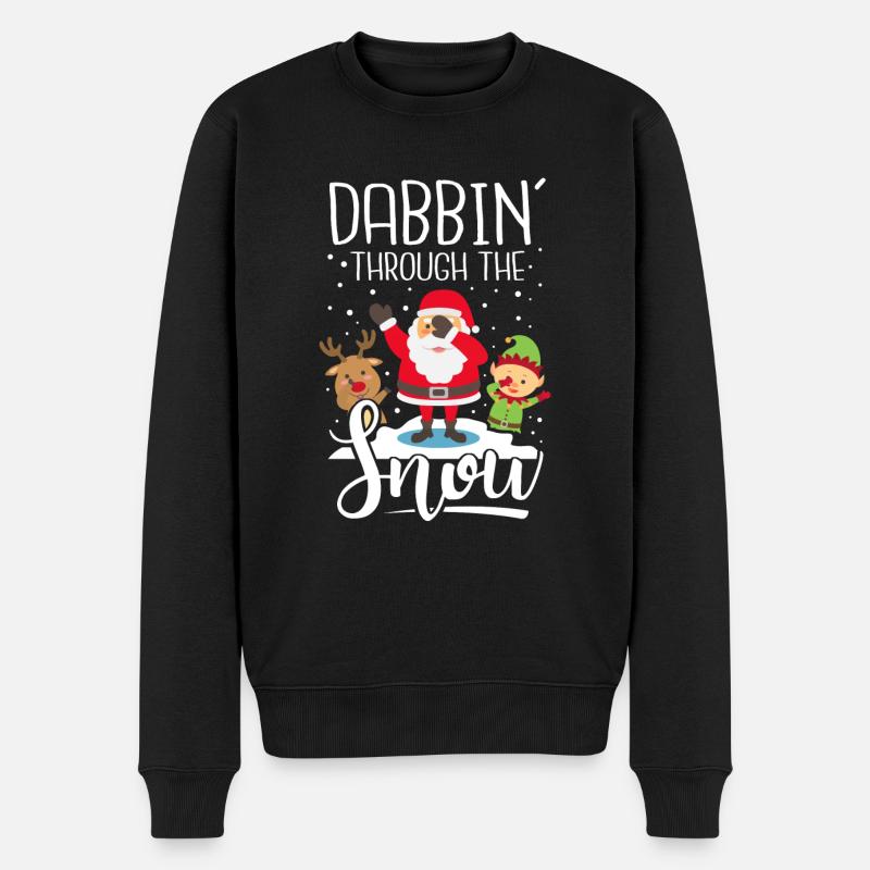 Dab Weihnachtsmann Rudolph Rentier Elf Geschenk - Männer Premium Bio Pullover - Schwarz