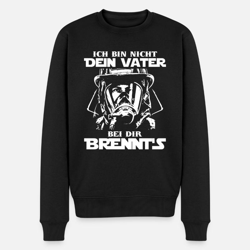 Feuerwehr Feuerwehrmann Feuerwehrfrau Geschenk - Männer Premium Bio Pullover - Schwarz