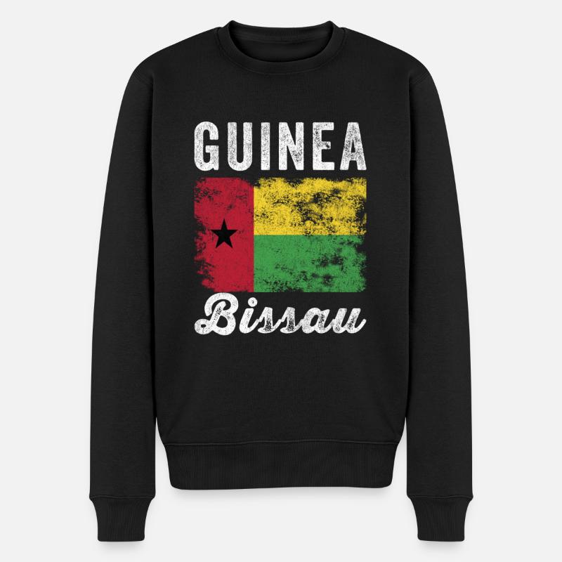 Guinea-Bissau-Flagge verzweifelt - Männer Premium Bio Pullover - Schwarz