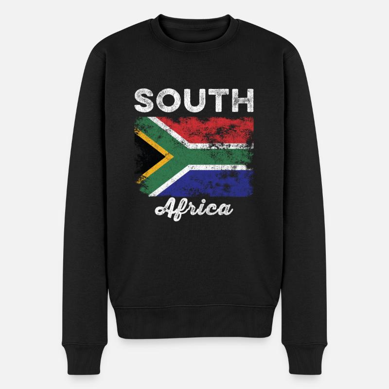 Südafrika Flagge Distressed - Männer Premium Bio Pullover - Schwarz