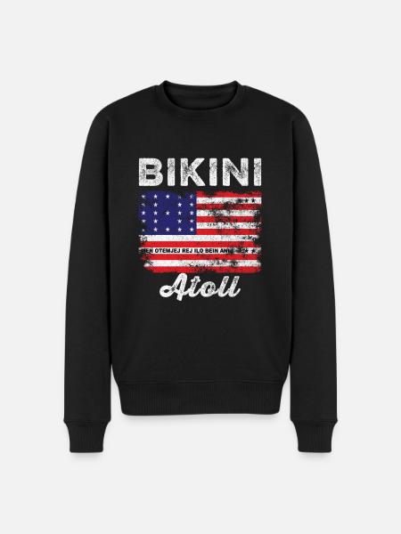 Bikini Atoll Flag Distressed Bikini Flag - Premium økologisk genser for menn - svart